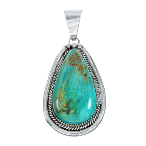 Navajo Native American Turquoise Sterling Silver Pendant X11419